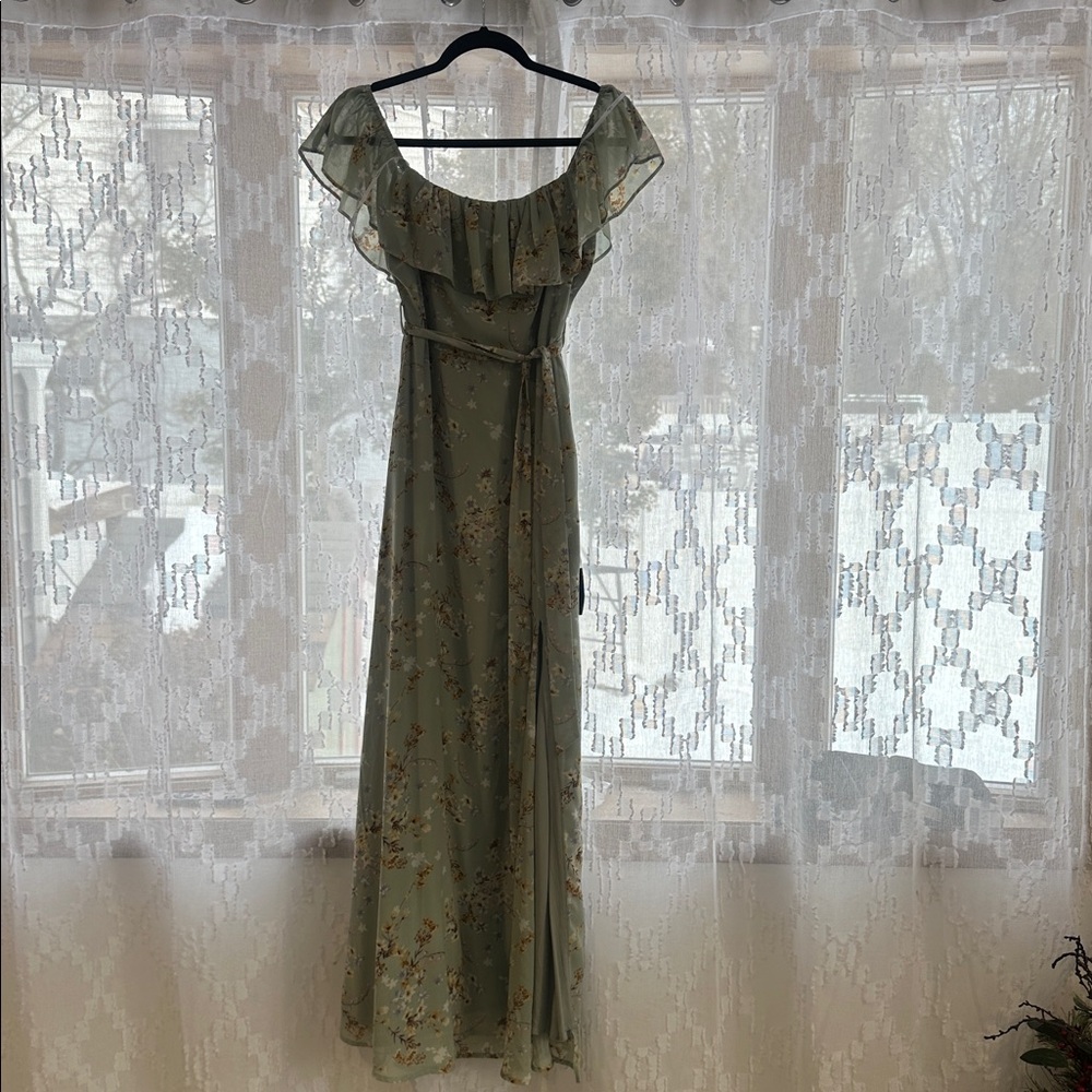 Elegant Floral Off-Shoulder Dress